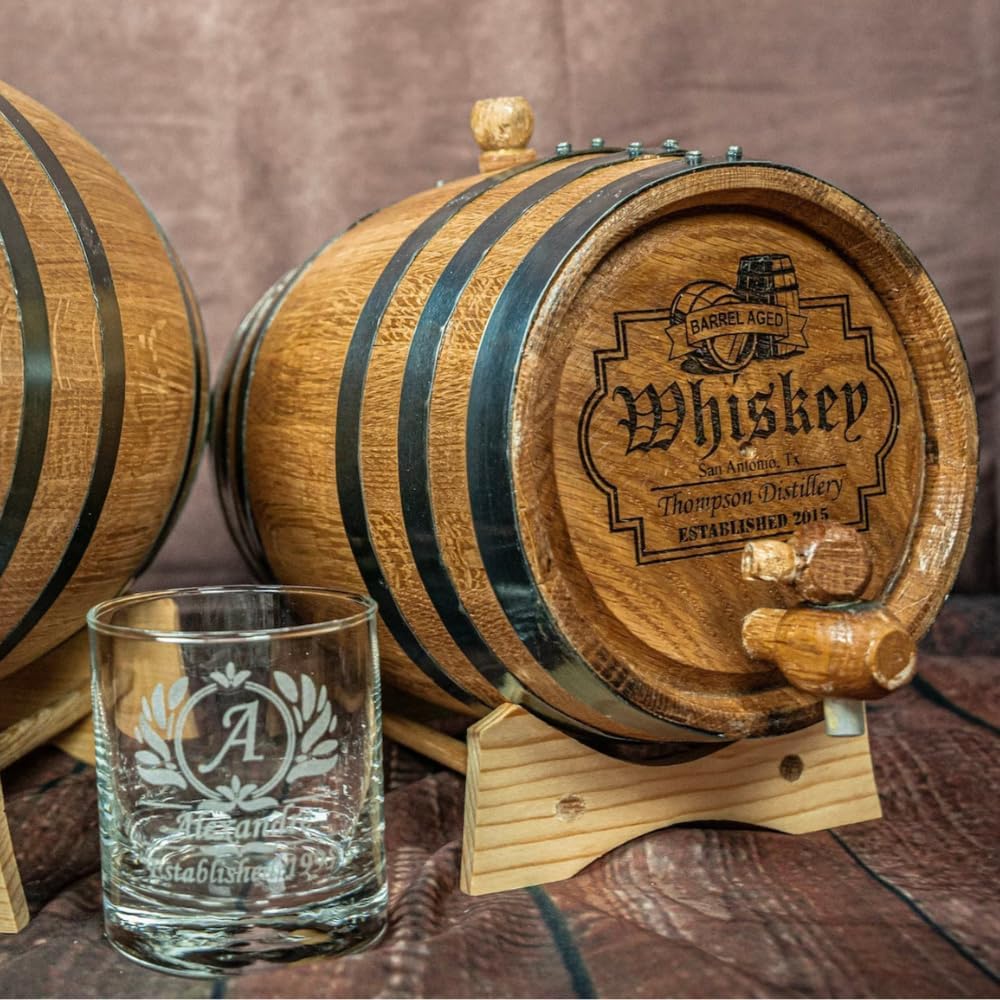 Barril de envejecimiento personalizado de alta calidad, diseño de bandera, barril de madera de roble personalizado, perfecto para whisky, bourbon,