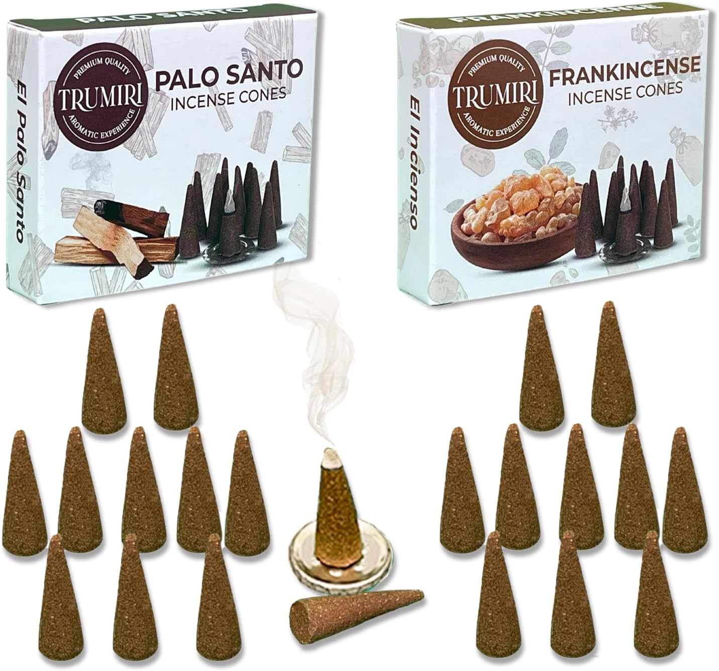 Conos de incienso  Paquete combinado de 20 conos de incienso  10 incienso + 10 Palo Santo  Conos de insencia  Conos de incienso perfumados  Aromas