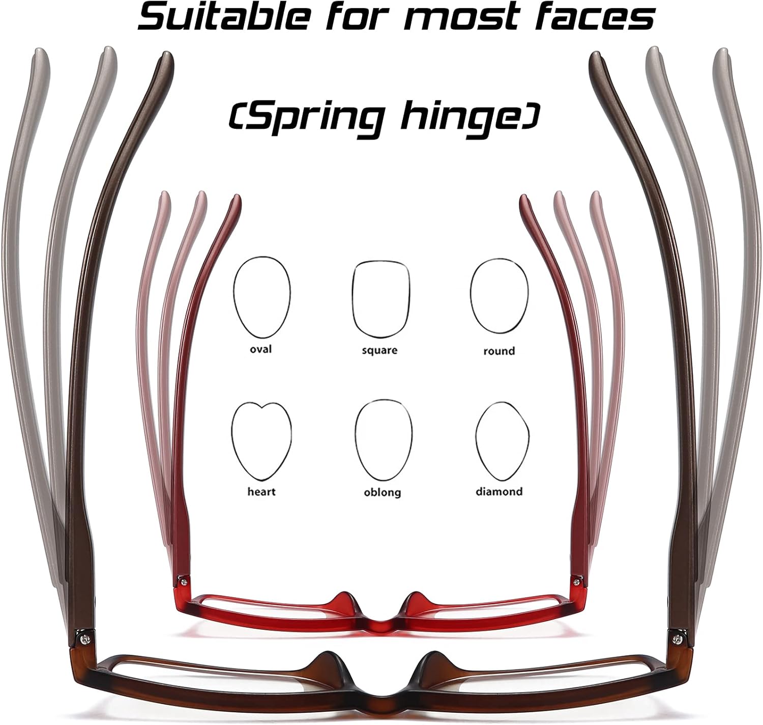 RaoOG Reading Glasses Blue Light Blocking for Men Women,Rectangular Frame Computer Readers with Spring Hinge