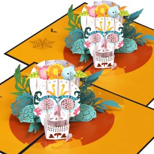 YLOLUL 2 tarjetas emergentes de Halloween con diseño de calavera de rosa, coloridas hechas a mano, 3D, tarjetas de Halloween de 5 x 7 pulgadas, YLOLUL 2 tarjetas emergentes de Halloween con diseño de calavera de rosa, coloridas hechas a mano, 3D, tarjetas de Halloween de 5 x 7 pulgadas,