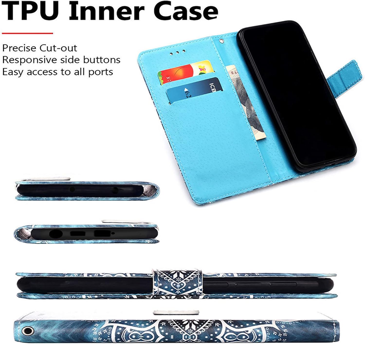 Funda para Galaxy S22 Ultra, Funda tipo cartera para Galaxy S22 Ultra, Soporte de billetera Funda protectora de piel sintética con ranuras para