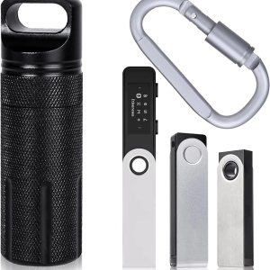 Aenllosi Funda de transporte de aleación de aluminio compatible con Ledger Nano S S Plus BTC Bitcoin Wallet Hardware (negro mate) Aenllosi Funda de transporte de aleación de aluminio compatible con Ledger Nano S S Plus BTC Bitcoin Wallet Hardware (negro mate)