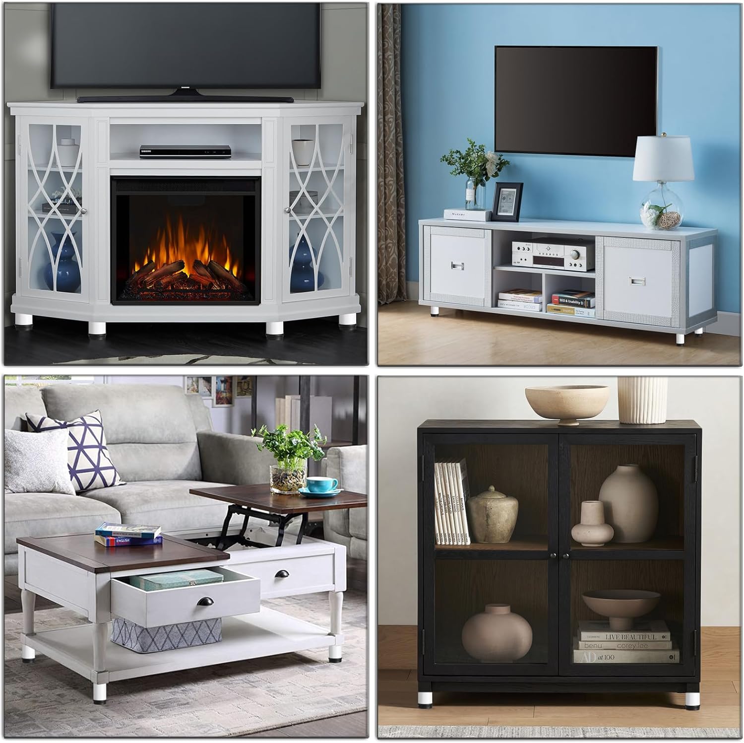 OwnMy 4 patas de muebles de acero inoxidable de 4 pulgadas, elevadores de pies de muebles, patas de escritorio de metal pequeño, patas de sofá,
