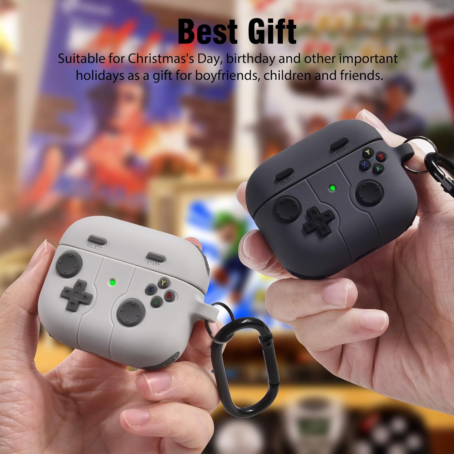 KOREDA Funda compatible con AirPods 3 2021 de 3 generación, funda de diseño de jugador de juegos para AirPod 3, divertida funda protectora de