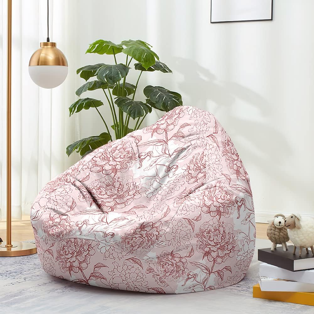 Puf para adultos (sin relleno), funda de puf minimalista, para almacenamiento de animales de peluche, puf para niños, cómodos puf de algodón 3D,