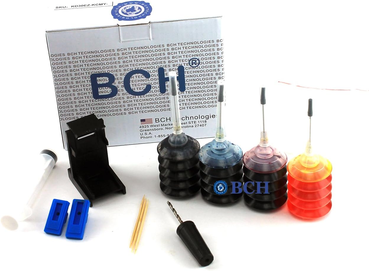 BCH EZ30-T – Kit de recarga de tinta para cartuchos de impresora de inyección de tinta PG-260 CL-261 TS5320PG-240 CL-241 – Kit de primer