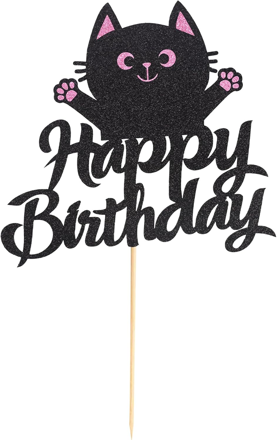 1 adorno para pastel de cumpleaños con temática de mascotas, lindo miau pawty fiesta de cumpleaños, decoración de fiesta de baby shower para niños y
