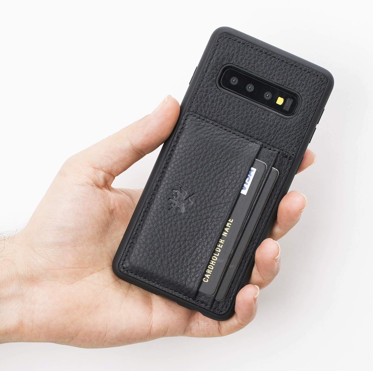 Venito Pisa – Funda de piel con soporte para Samsung Galaxy S10e, color negro