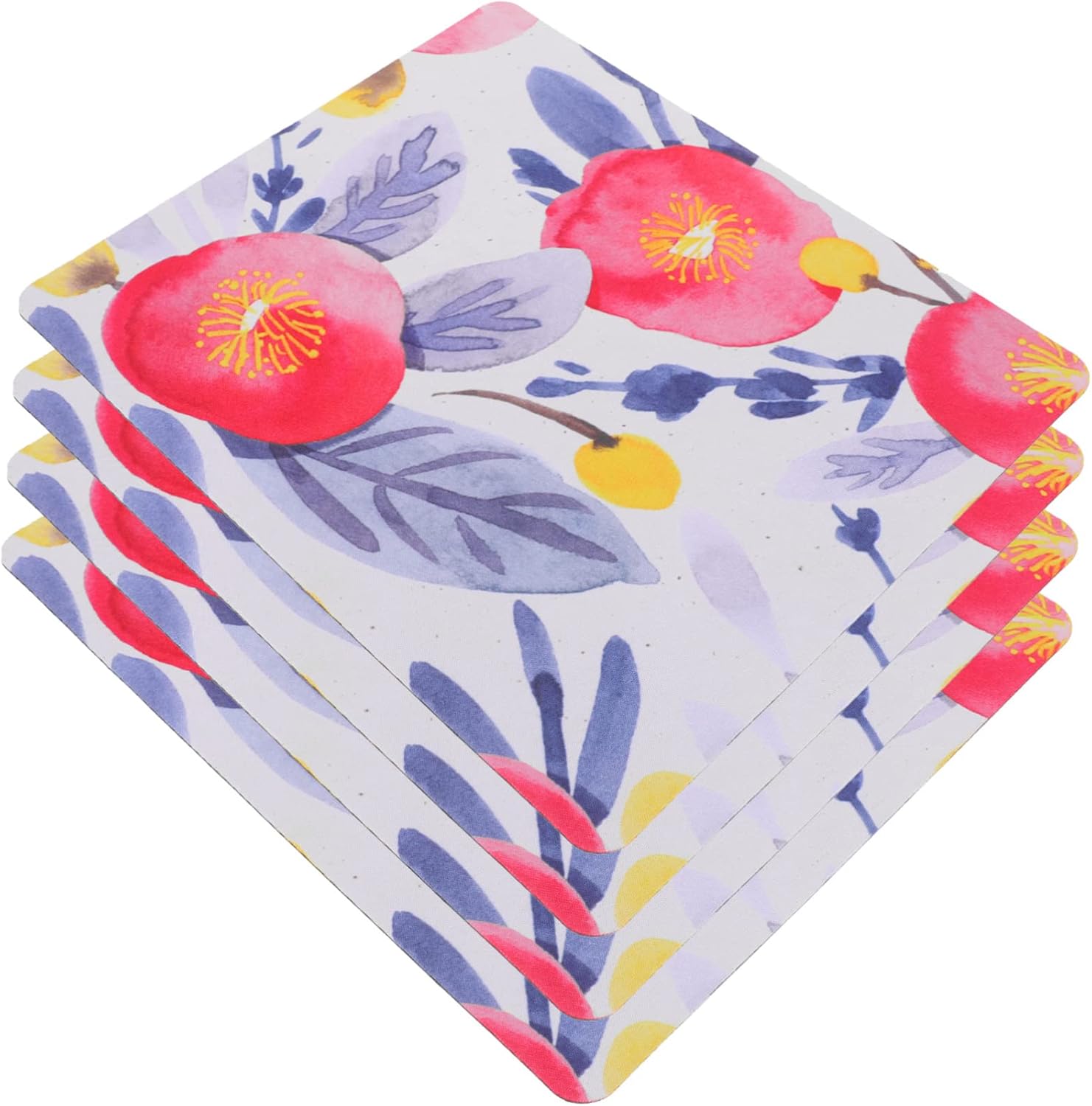 Tofficu 20 alfombrillas de mouse con diseño floral, color blanco, cuadrada, antialmohadilla, grande, para laptop, computadora, mouse pad para