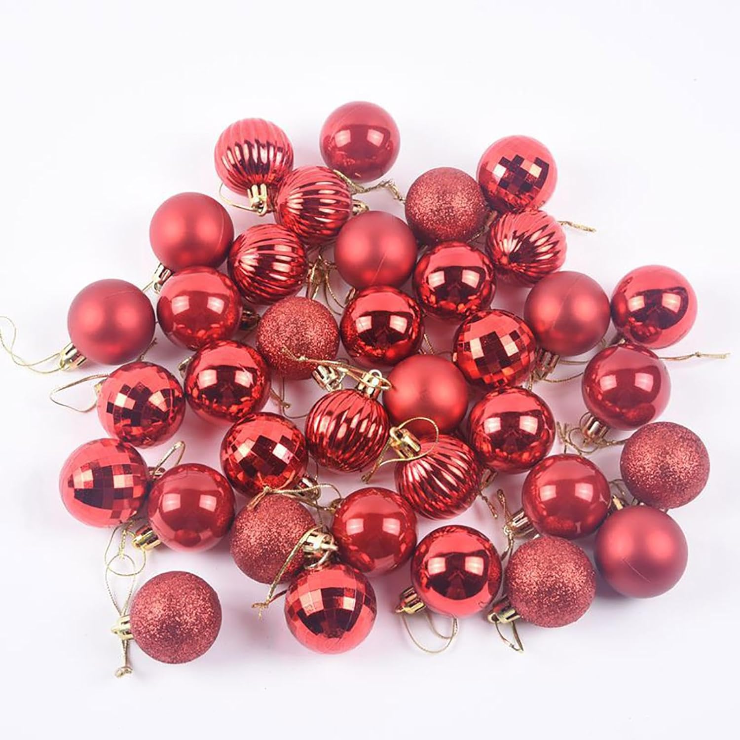 36 bolas de Navidad para interiores y exteriores, árbol de Navidad de 1.57 pulgadas, adornos de Halloween para árbol de Navidad de plástico de