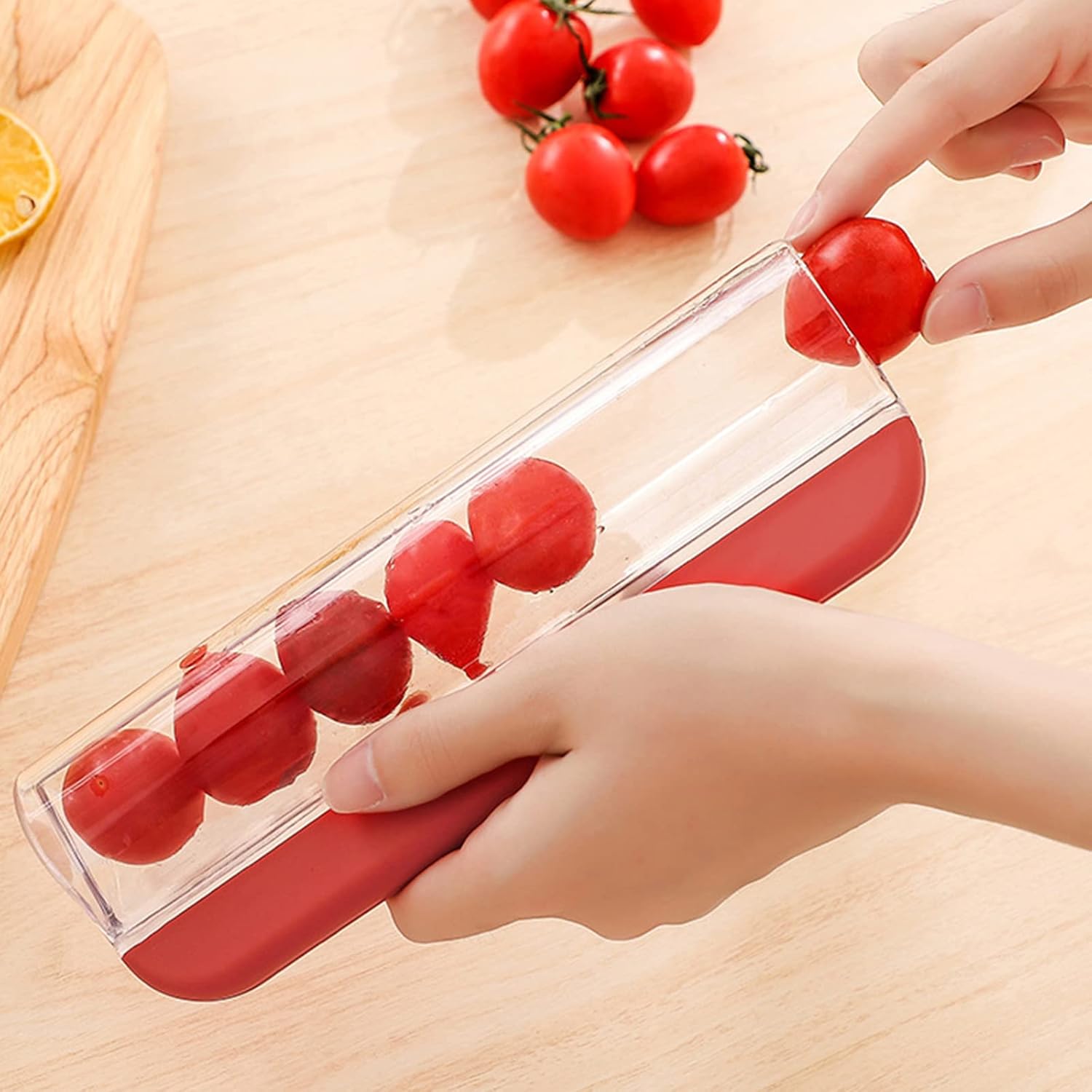 Cortador de tomate multifunción Cortador de uva Cortador de frutas pequeñas Accesorios de cocina de uva Herramienta de decoración de pasteles