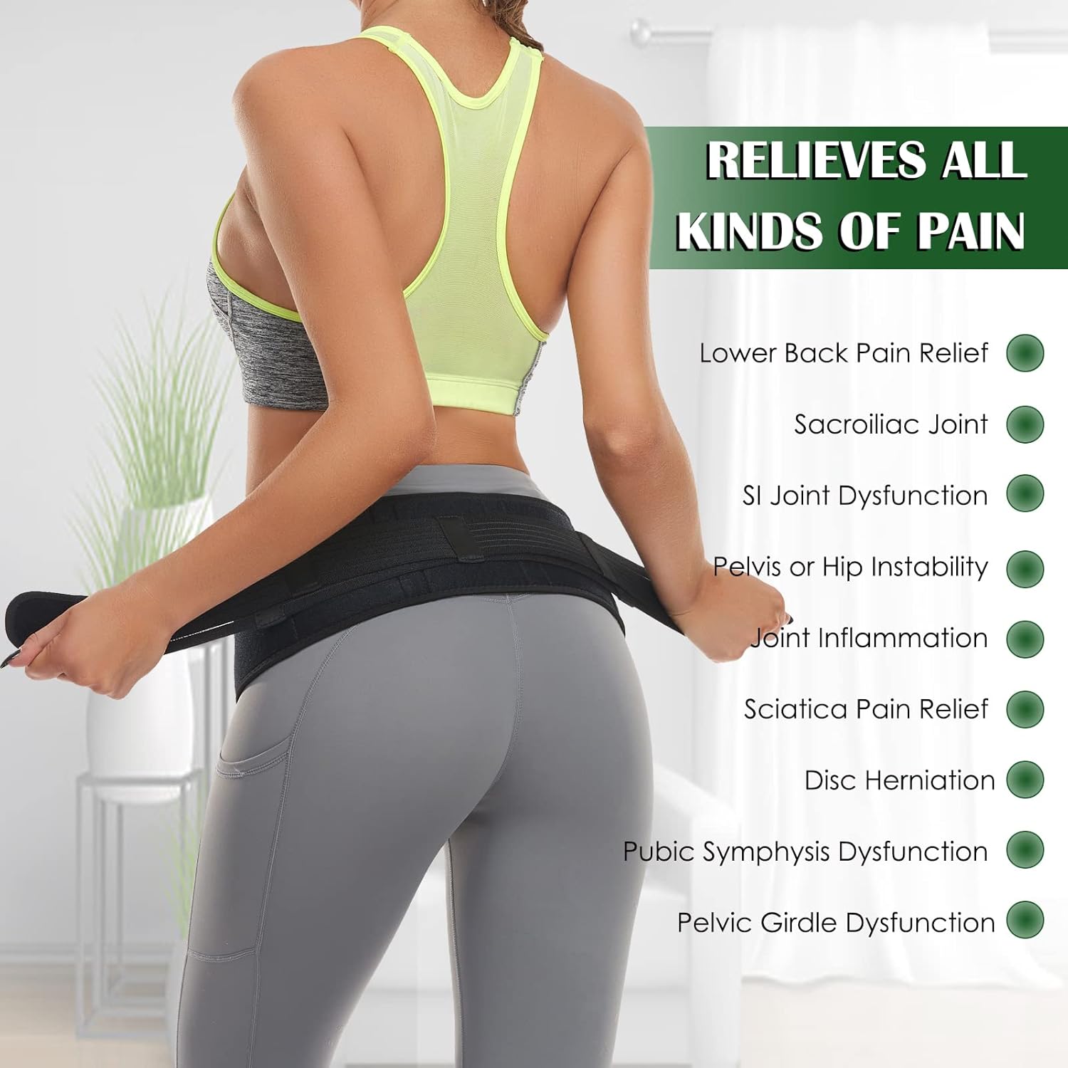 Sacroiliac SI – Cinturón de cadera para mujeres y hombres, cinturón de cadera SI para articulaciones, soporte de espalda baja, soportes de cadera