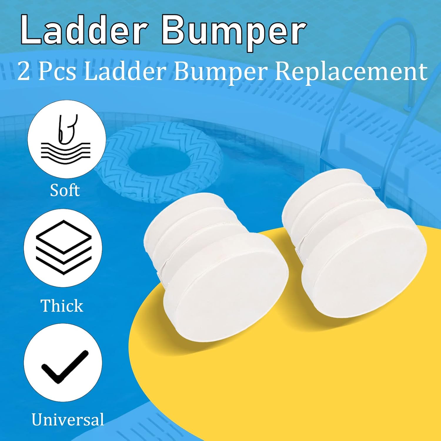 Parachoques de escalera de piscina, 2 piezas de tapón de goma de repuesto para protección de seguridad, suministros de piscina, enchufe de goma para