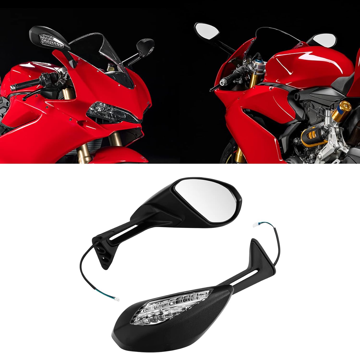 XMT-MOTO Espejos retrovisores con luces direccionales para Ducati 1299 Panigale S 2015-2016, Ducati 959 S Panigale 2016