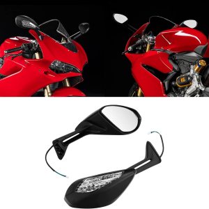 XMT-MOTO Espejos retrovisores con luces direccionales para Ducati 1299 Panigale S 2015-2016, Ducati 959 S Panigale 2016 XMT-MOTO Espejos retrovisores con luces direccionales para Ducati 1299 Panigale S 2015-2016, Ducati 959 S Panigale 2016