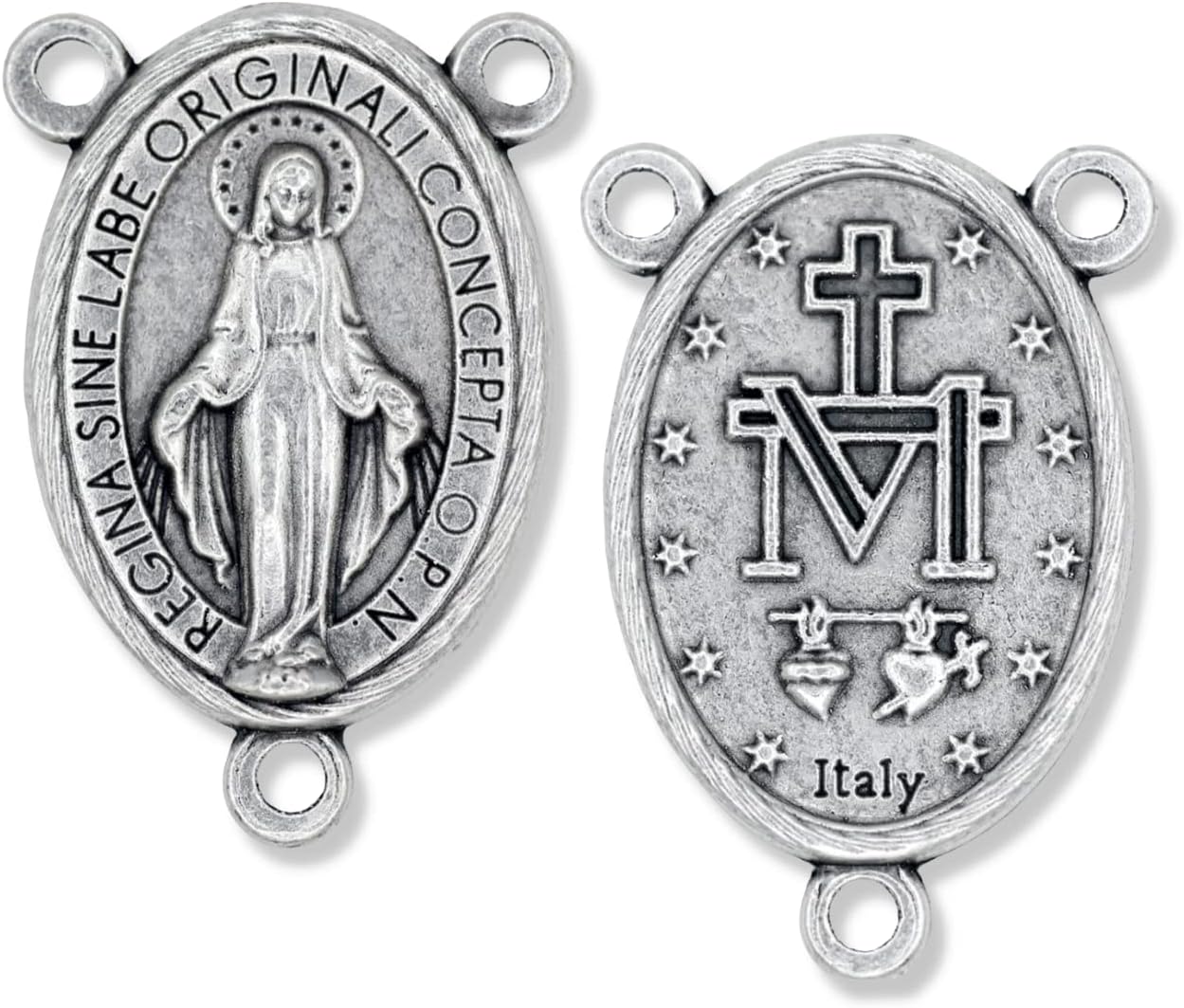 Caritas et Fides Kit de rosario italiano para 5 rosarios  Cruz y centro de rosario católico con crucifijo de San Benito de 1.5 pulgadas y medalla