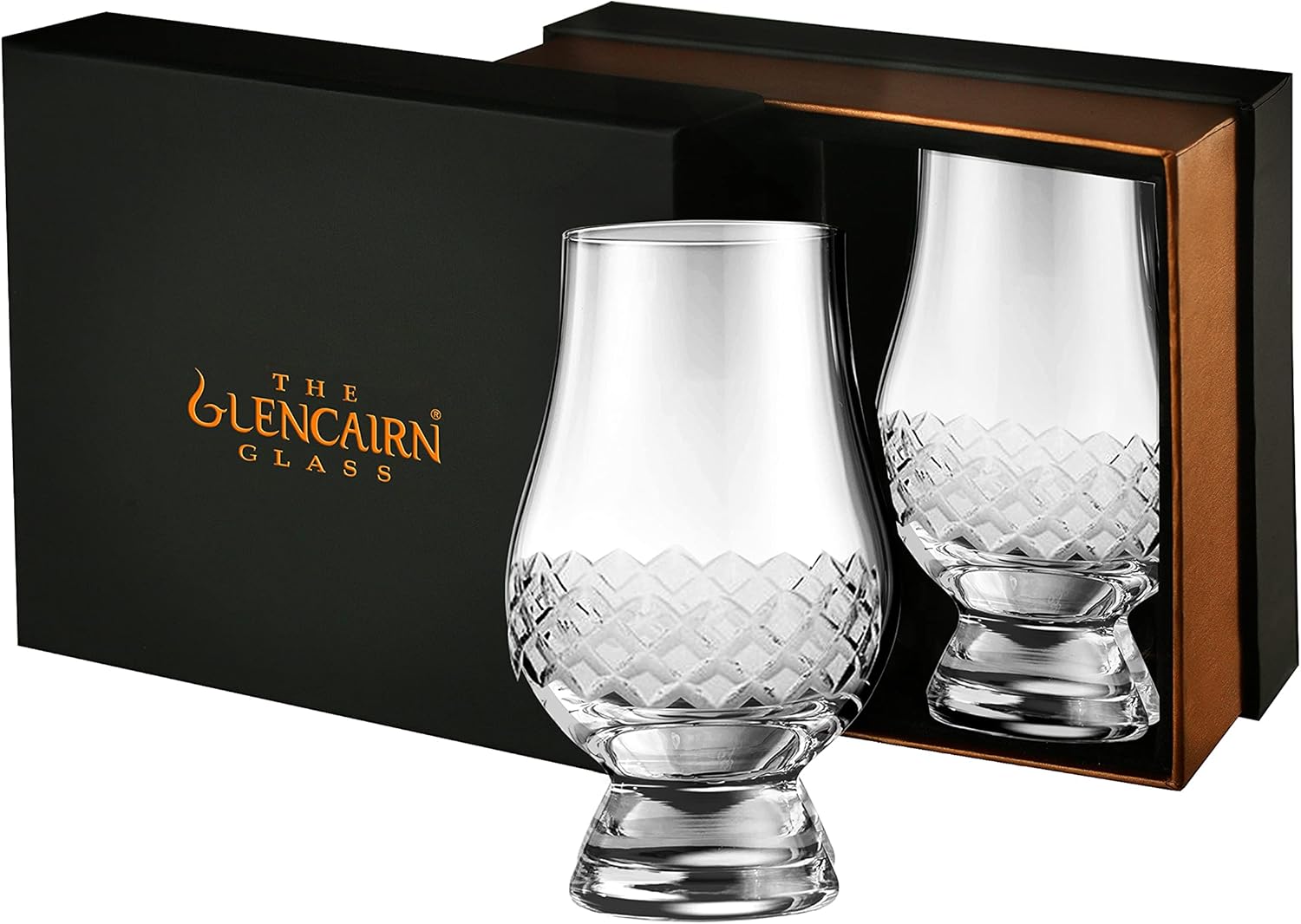 GLENCAIRN Vaso WHISKY EFECTO DIAMANTE, JUEGO DE 2 EN CAJA DE PRESENTACIÓN
