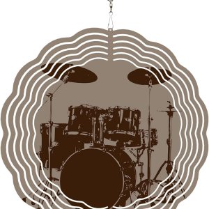 Tambores de raqueta de acero inoxidable 3D, 9.8 pulgadas de doble cara circulares colgantes, kit de batería musical, fondo vintage, escultura de Tambores de raqueta de acero inoxidable 3D, 9.8 pulgadas de doble cara circulares colgantes, kit de batería musical, fondo vintage, escultura de