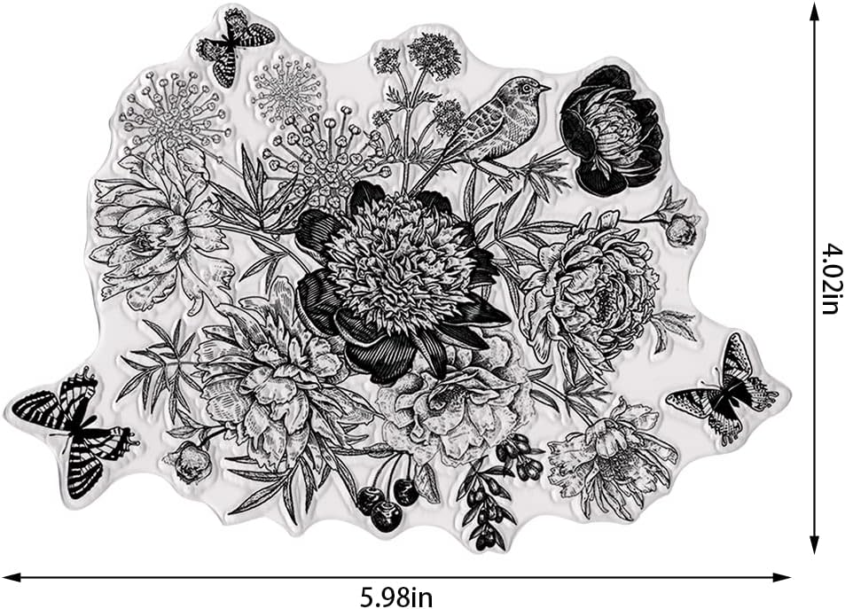 Sellos transparentes para hacer tarjetas y diarios, sellos de goma de flores florales, para álbumes de recortes, tarjetas de bricolaje, suministros
