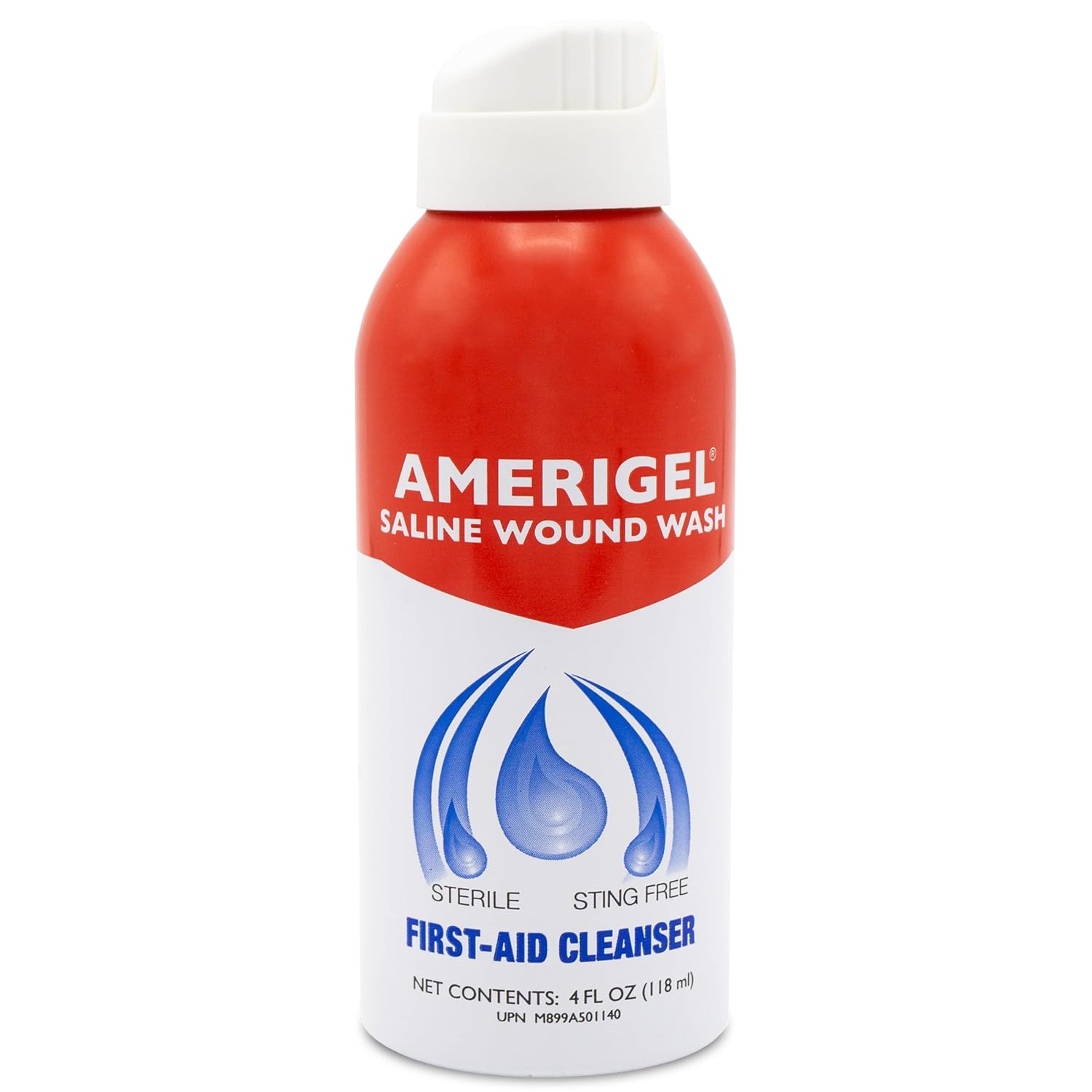 AMERIGEL – Lavado de heridas salino – Solución limpiadora de primeros auxilios – Cuidado avanzado de la piel y heridas – 4 onzas líquidas