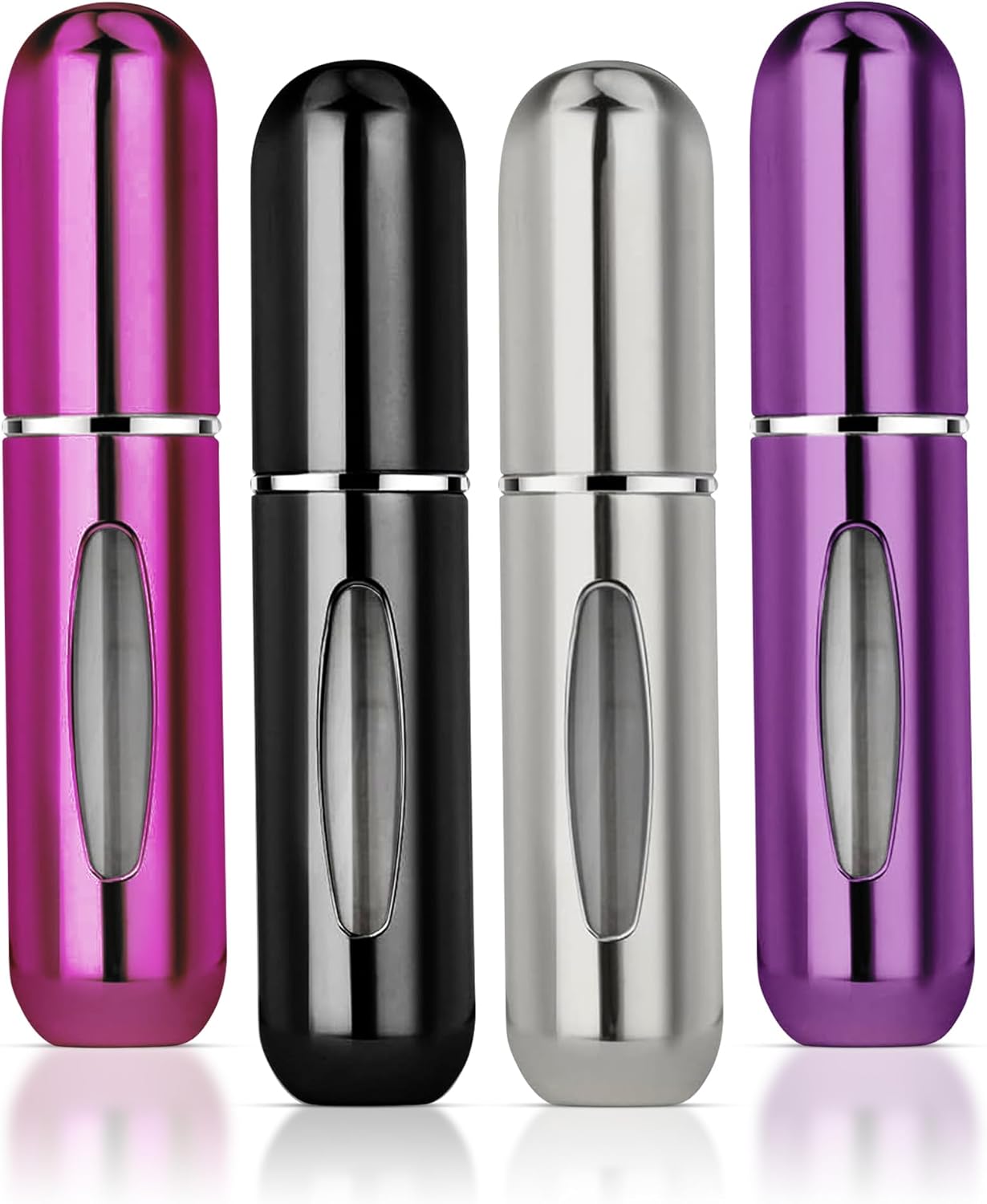 Juego de atomizador de perfume de viaje, mini botella portátil recargable de 0.2 fl oz para perfumes y fragancias, estuche de bomba de aroma para