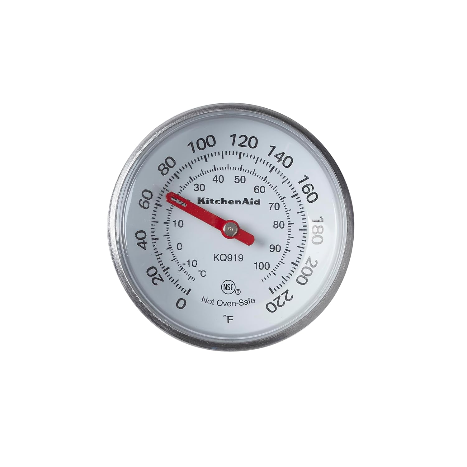 KitchenAid Termómetro analógico de lectura instantánea para alimentos y carne con dial de 1.75 pulgadas, función de recalibración, funda de