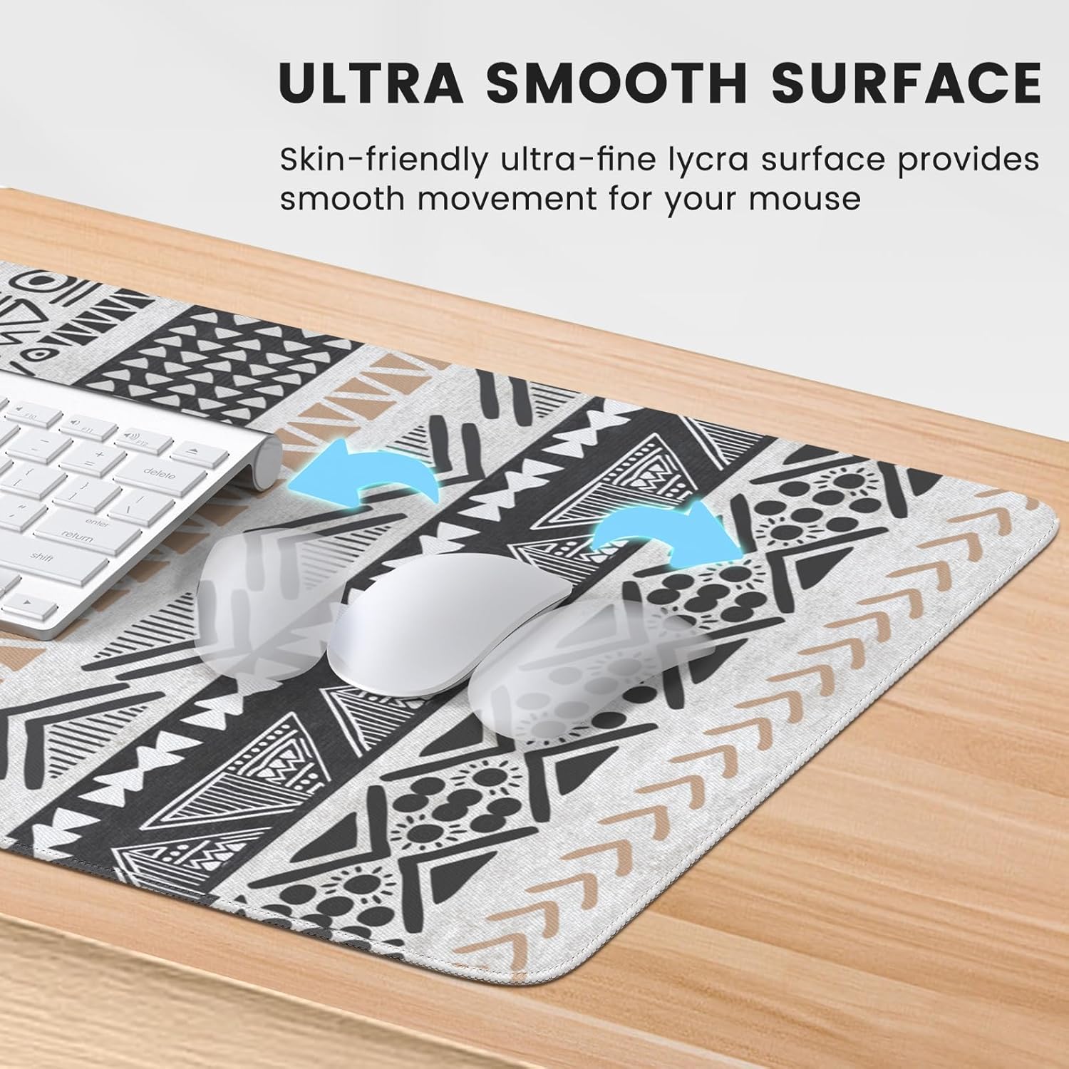 iLeadon Tapete de escritorio, tapete grande bohemio para mouse para escritorio, alfombrilla de teclado extendida XXL, alfombrilla de mouse para