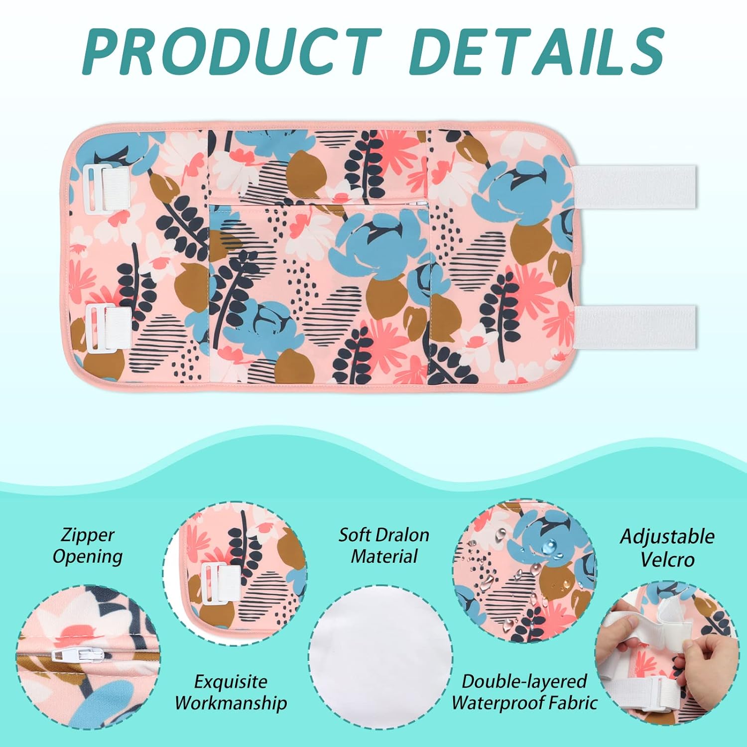FunisFun Paquete de 4 piezas de aceite de ricino para senos, cuello e hígado, paquete de aceite de ricino reutilizable con correa elástica ajustable