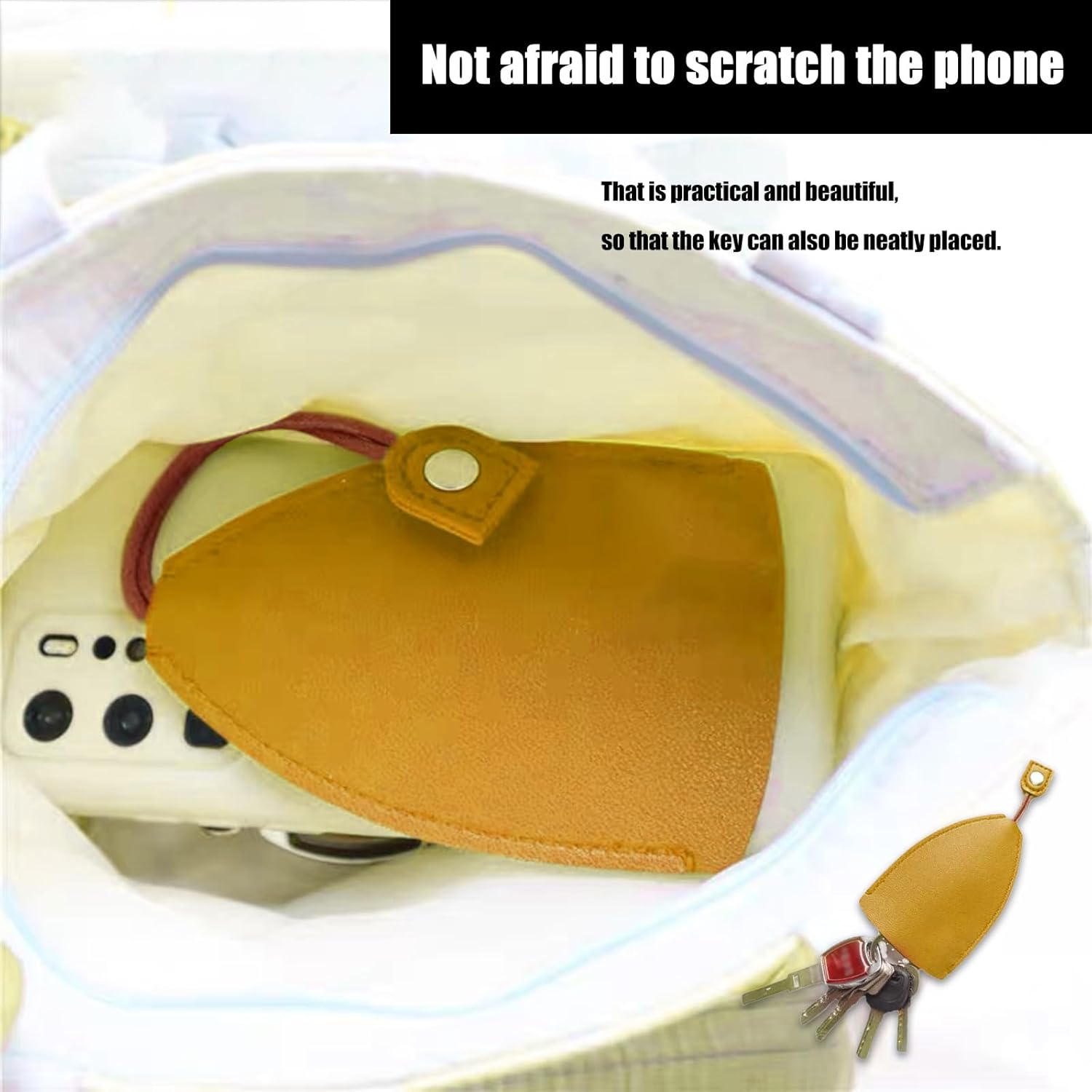 Funda protectora para llave de automóvil, de piel sintética, bolsa de almacenamiento extraíble con control remoto, adecuada para la mayoría de