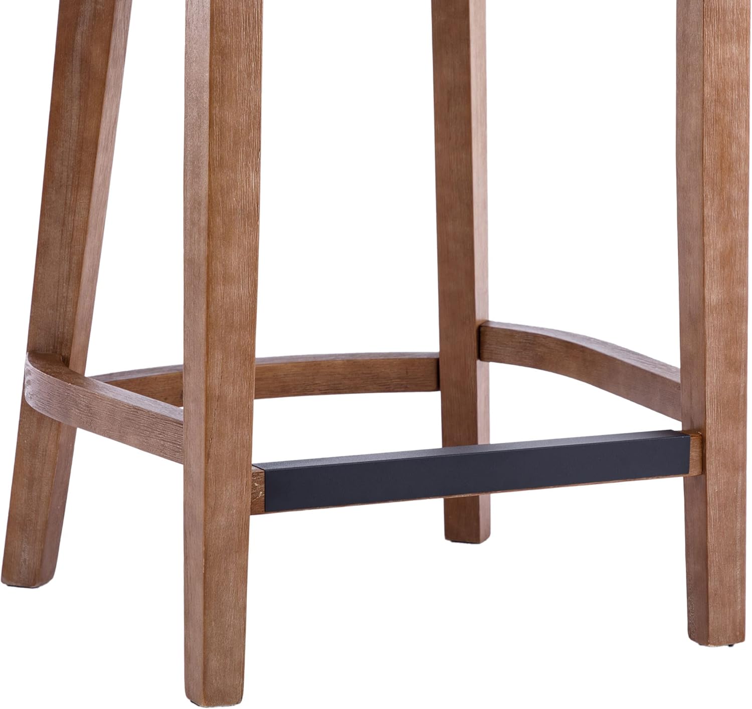 VESCASA Taburetes de bar de altura de mostrador con patas de madera natural, sillas tapizadas modernas de lino de 27 pulgadas de alto con reposapiés