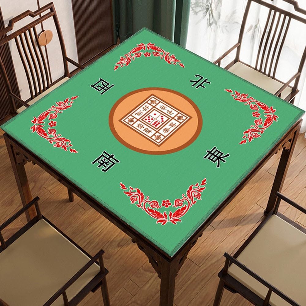 Mahjong Mat, cubierta antideslizante y de reducción de ruido, 30.7 pulgadas de largo x 30.7 pulgadas de ancho (30.7 in x 30.7 in), mantel de
