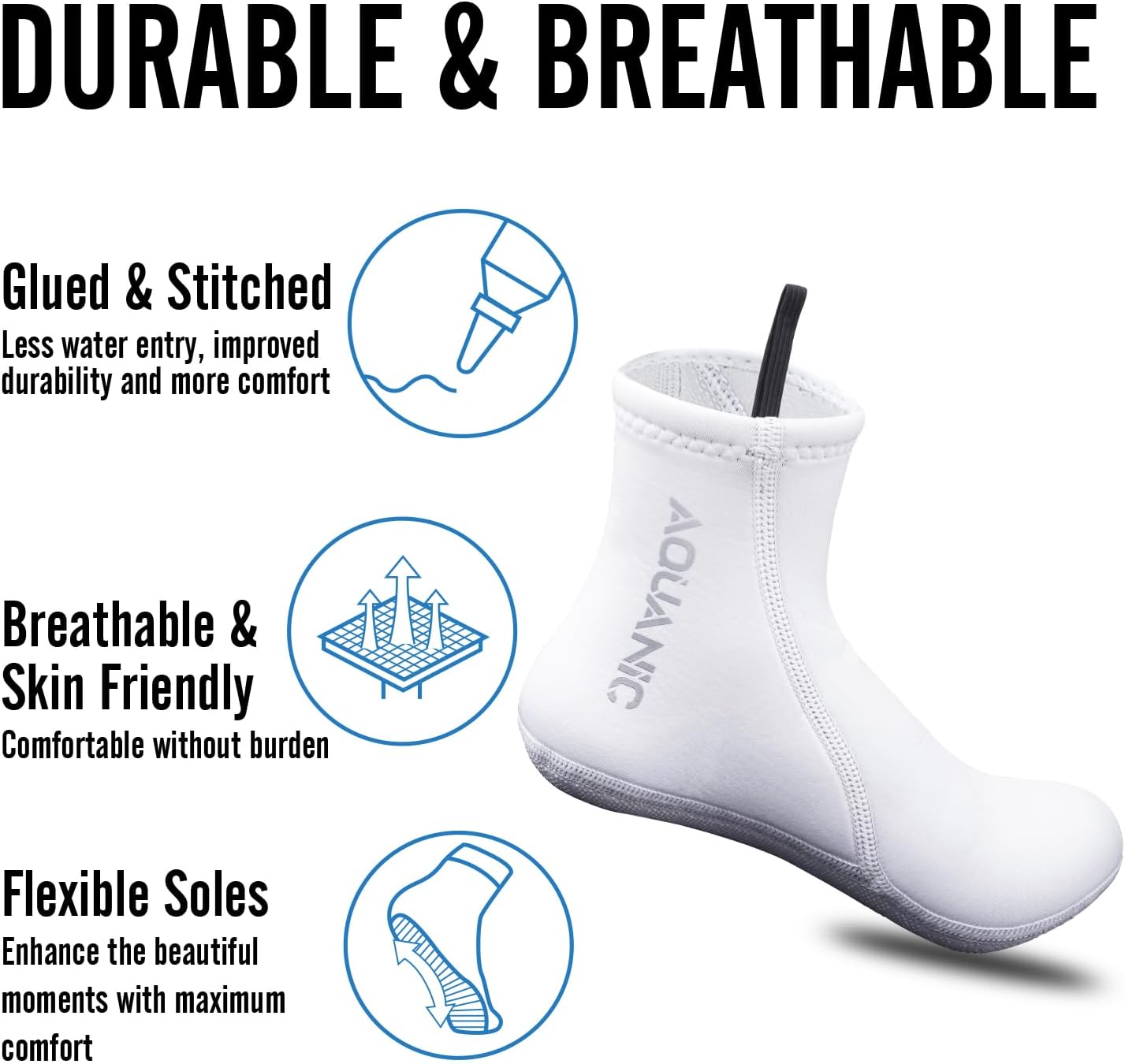 nitescuba Calcetines de buceo gratis de neopreno de 0.098 in calcetines de neopreno para agua térmica, calcetines de aleta para esnórquel, surf,