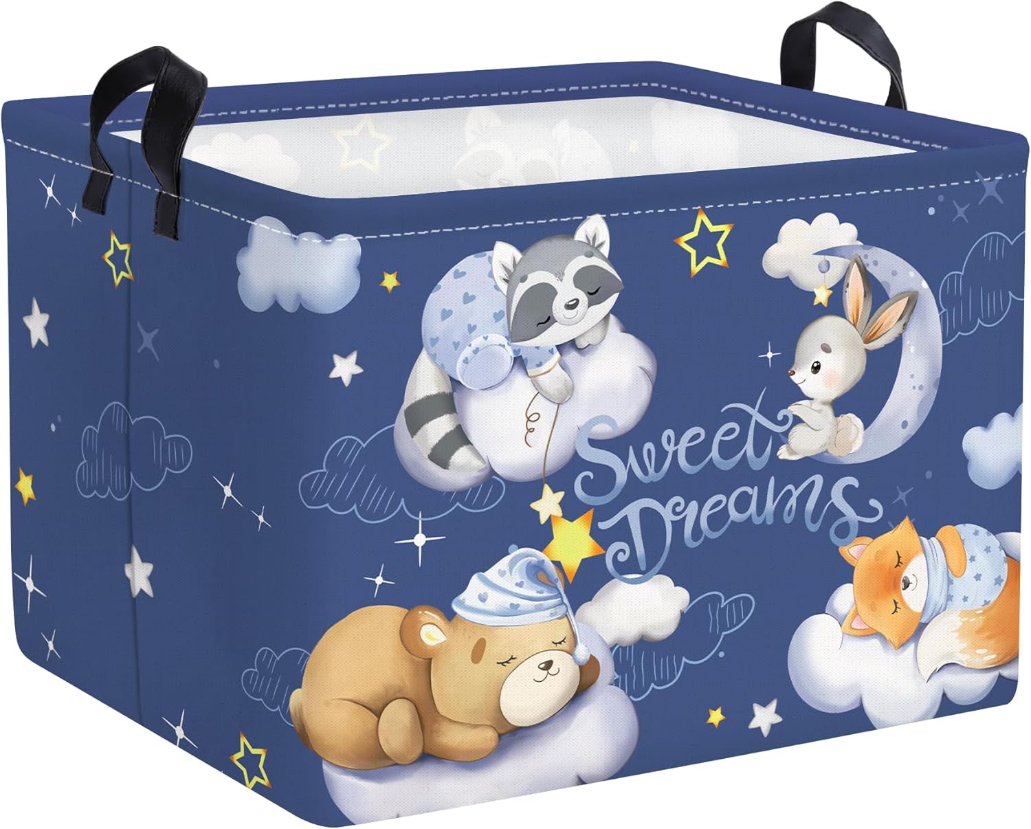 Clastyle Cesto de ropa impermeable plegable portátil azul con animales durmientes, 36L
