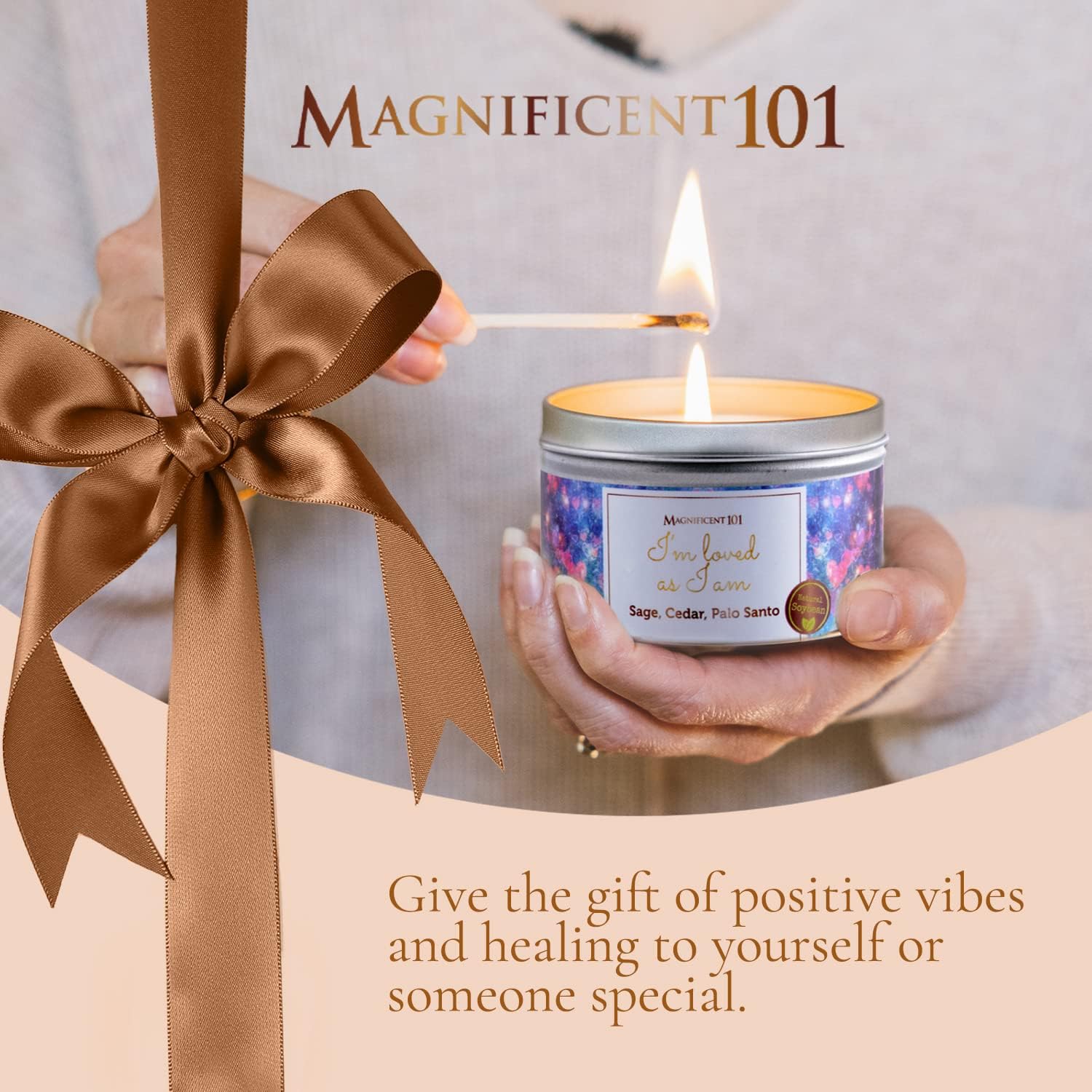 MAGNIFICENT 101 Affirmations – Vela de salvia, cedro, palo, espolvorear hojas de salvia para limpieza energética de la casa, elimina la energía