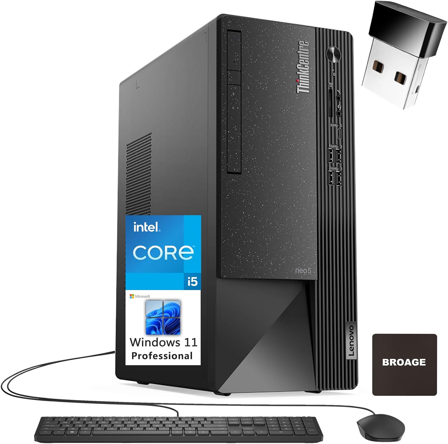 Lenovo ThinkCentre 50T Tower Business Desktop Computer, 12 generación Intel Hexa-Core i5-12400 (Beat i7-11700), 64GB DDR4 RAM, 6TB SSD, DVDRW,