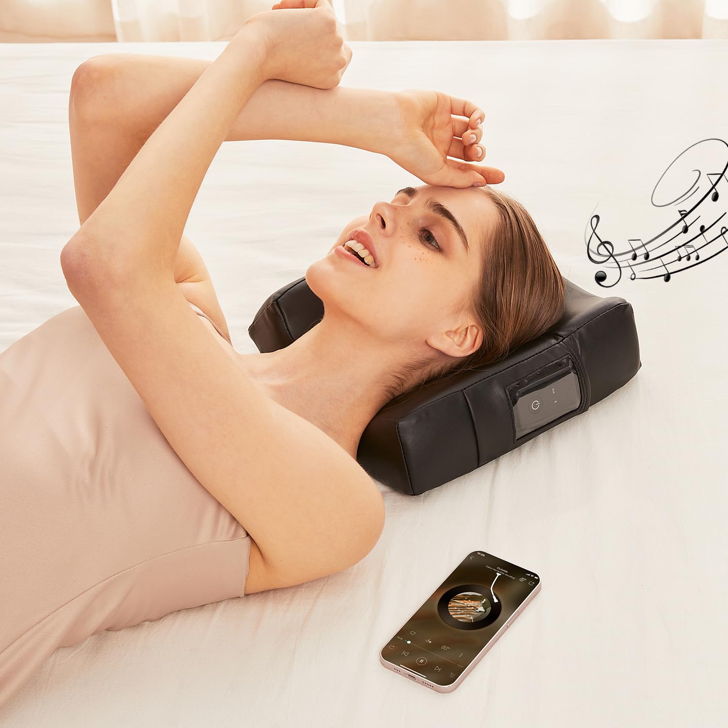 Master Massage Music Master – Cojín de alta fidelidad con sonido de alta fidelidad, almohada de masaje Bluetooth para reposar la cara hacia abajo,
