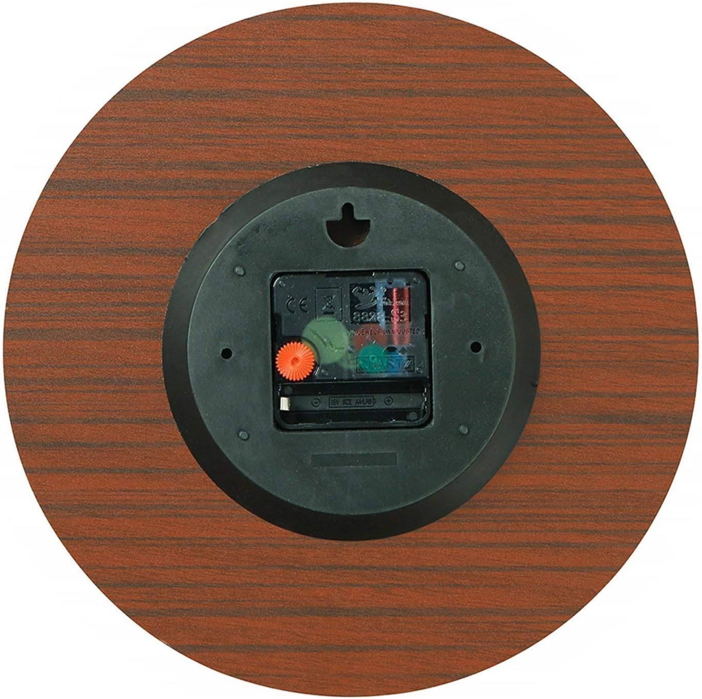 Reloj de pared, reloj de pared plateado con purpurina sintética, funciona con pilas, silencioso, sin tictac, relojes redondos de madera decorativos