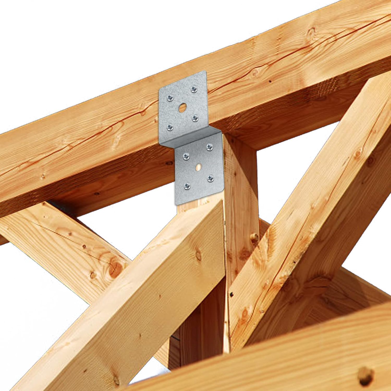 6 soportes de metal en Z, para vigas cruzadas de 2 x 4 y postes de 4 x 4, soportes de esquina de metal para pérgola para armaduras de techos,