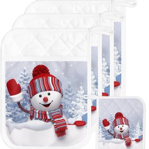 Juego de 5 soportes para ollas de invierno para cocina, antideslizante y aislamiento térmico, juego de agarraderas de tela de toalla con bolsillo, Juego de 5 soportes para ollas de invierno para cocina, antideslizante y aislamiento térmico, juego de agarraderas de tela de toalla con bolsillo,