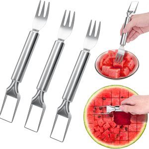 Cortador de tenedor de sandía, herramienta de corte de frutas de acero inoxidable 2 en 1, accesorios de cocina 2024, artículos esenciales para el Cortador de tenedor de sandía, herramienta de corte de frutas de acero inoxidable 2 en 1, accesorios de cocina 2024, artículos esenciales para el