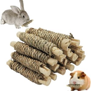 Fhiny 18 piezas de juguetes masticables de conejillo de indias, palos molares de bambú dulce natural para dientes, conejito masticable, accesorios Fhiny 18 piezas de juguetes masticables de conejillo de indias, palos molares de bambú dulce natural para dientes, conejito masticable, accesorios