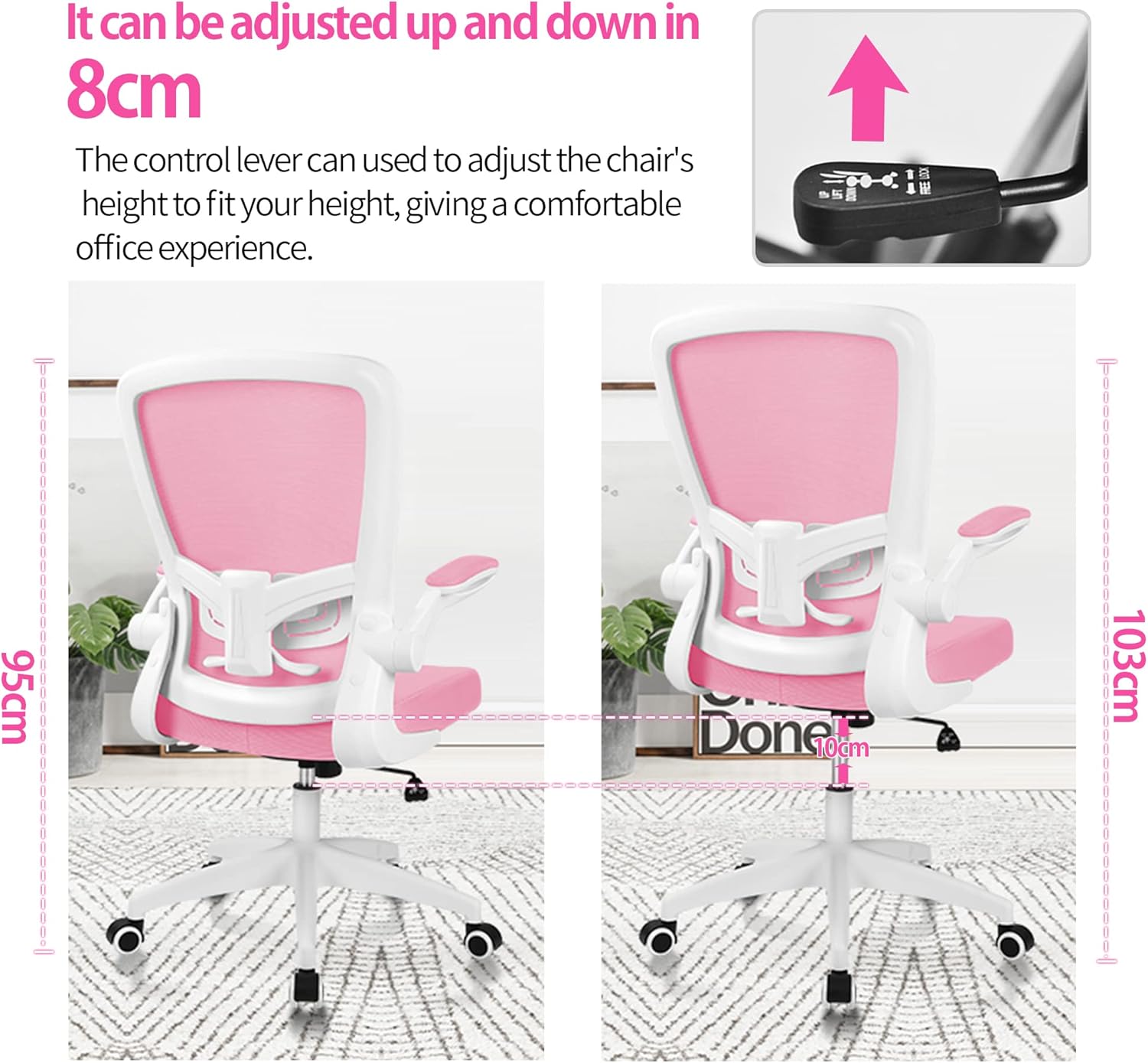 FelixKing Silla de oficina, silla de escritorio ergonómica con altura ajustable y soporte lumbar, sillas giratorias, silla de computadora de