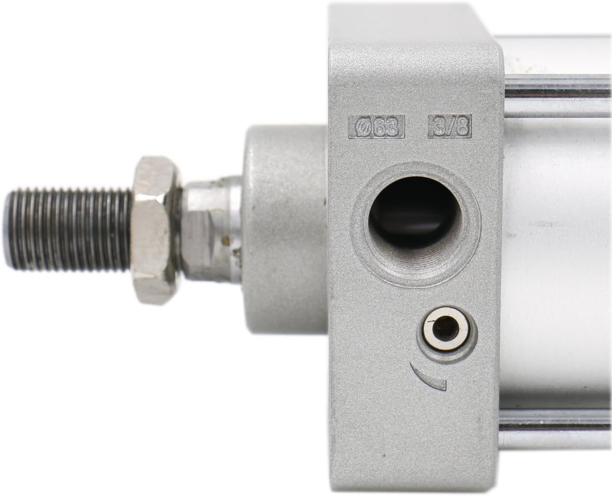 Baomain Cilindro neumático SC 63 X 25 PT38, Diámetro 2 12 pulgadas, Carrera 1 pulgada, Varilla de pistón atornillada de doble acción