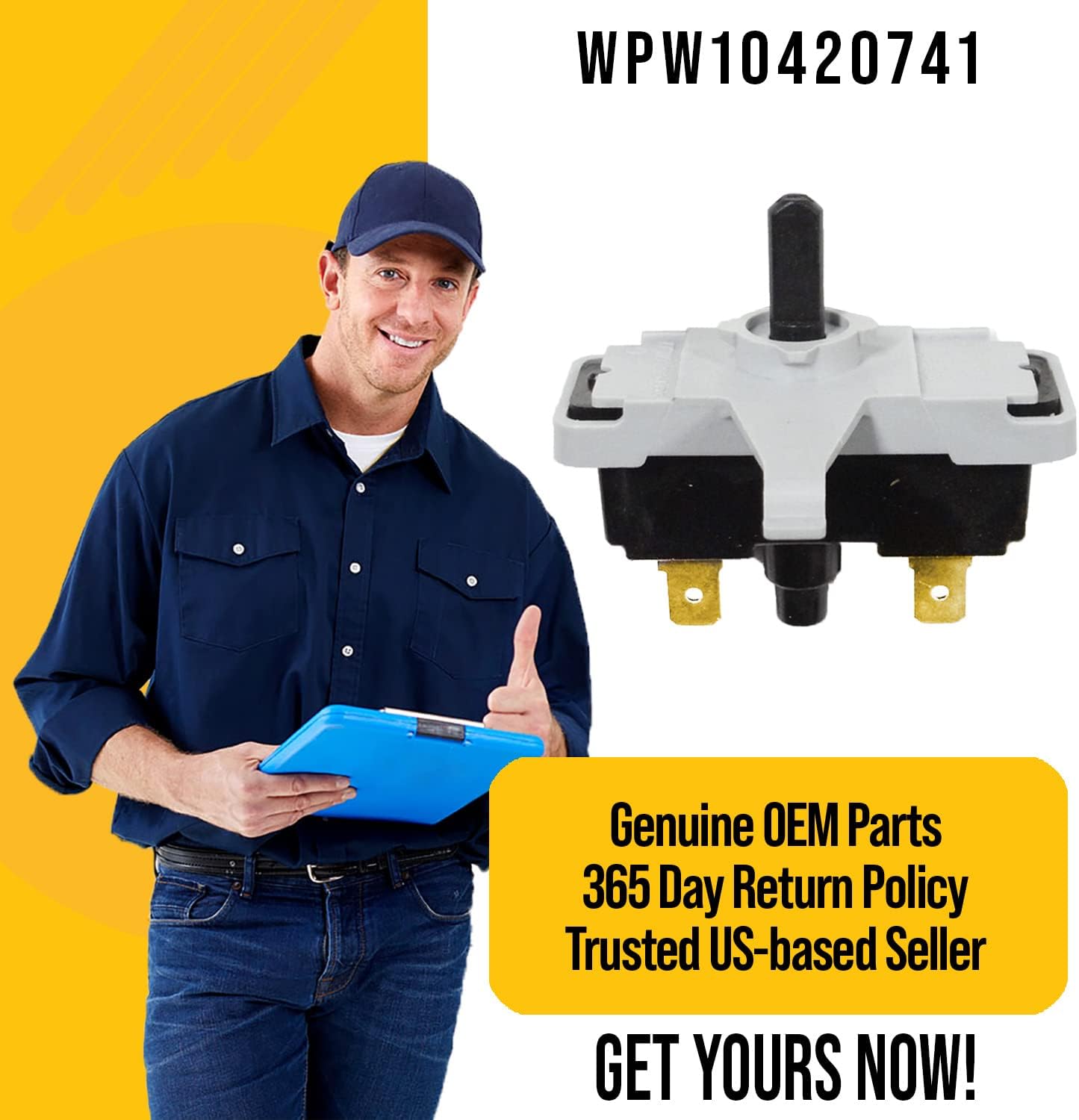 Interruptor de arranque de secadora WPW10420741 – Sustituye a AP6021228, W10420741, 2311744, PS11754549