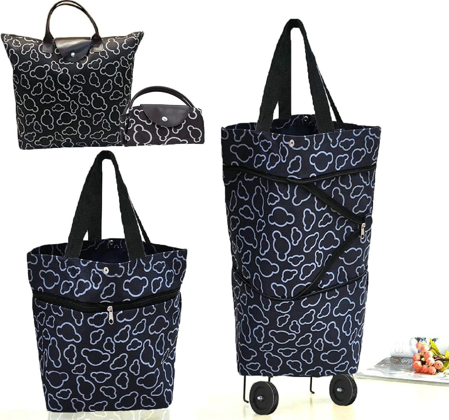 Bolsa de compras plegable, bolsas de carrito reutilizables, bolsas de comestibles, bolsa de compras para compras, hogar, cocina, supermercado,