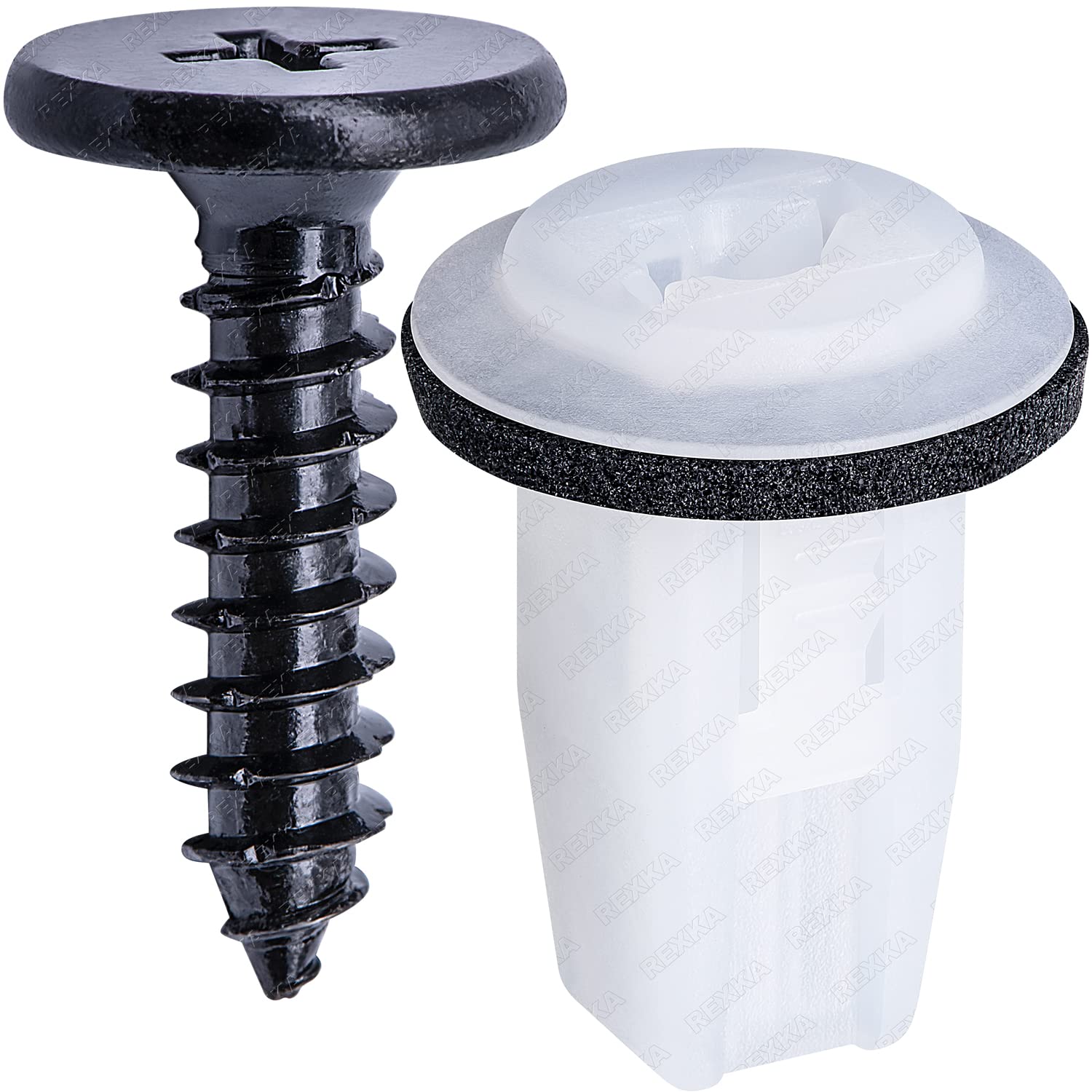 Rexka 15 juegos de 0.197 in Fender Liner Cubierta de parachoques Splash Shield Tornillo Ojal Tuerca Kit para Honda Acura Accord 90664-STK-A01