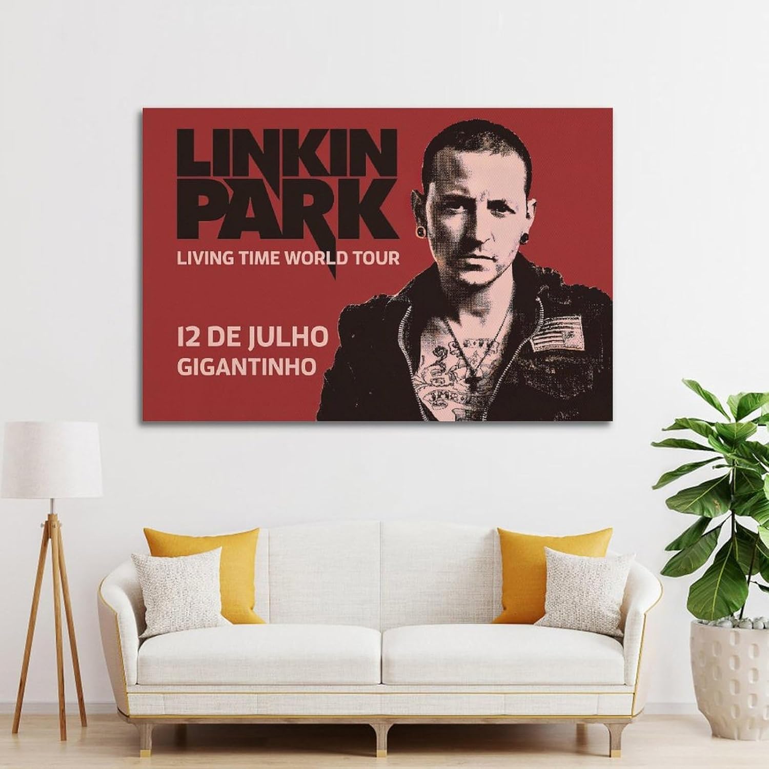 Póster de música rock de LinKin Park, pintura artística, arte de pared estético, lienzo para decoración de dormitorio, 16 x 24 pulgadas (15.7 x 23.6