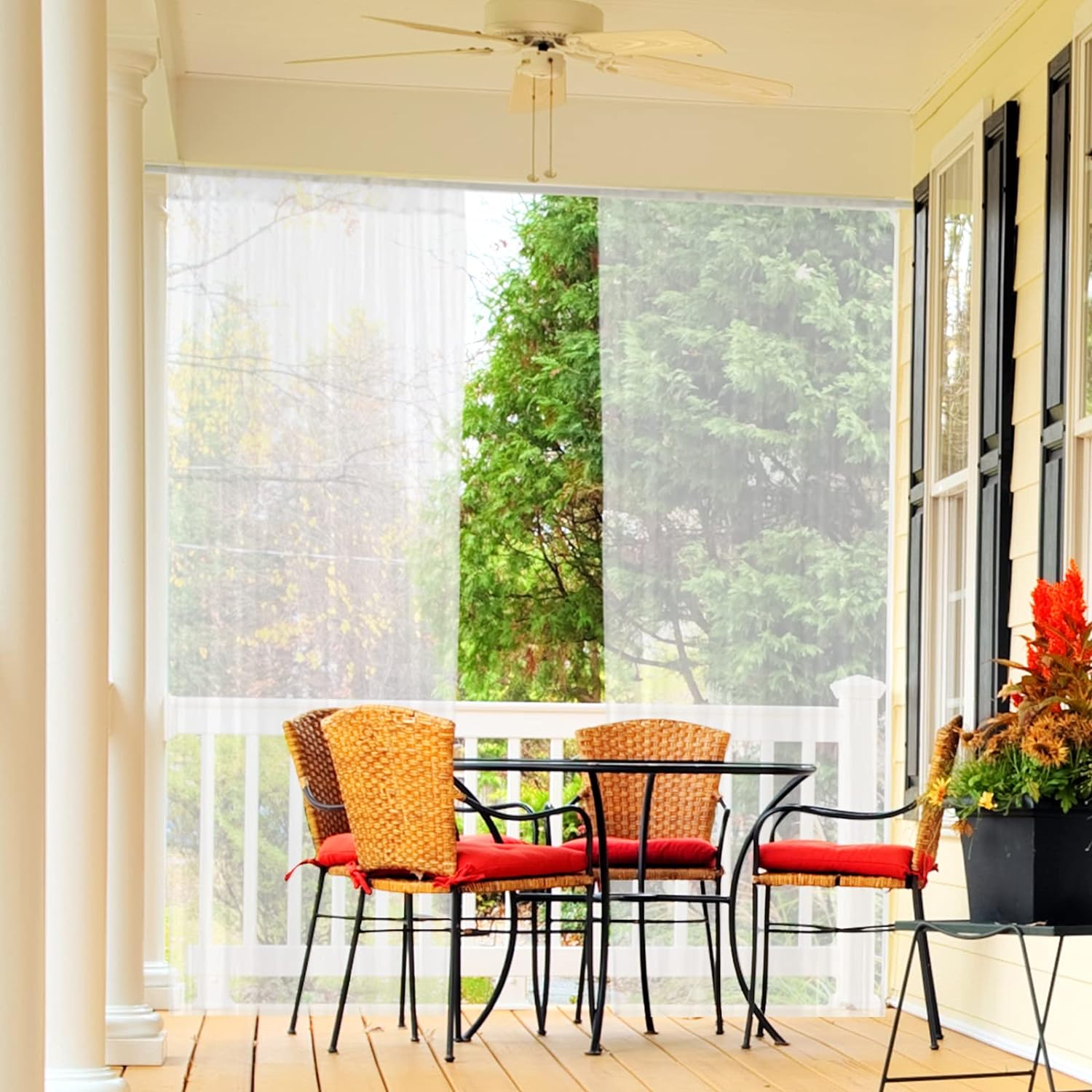 Cortinas de malla para porche, patio, toldo, jardín, cortinas de tul transparente para exteriores, red de decoración para fiestas, bodas, arcos y