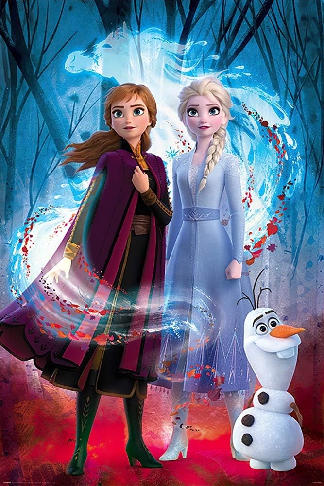 POSTER STOP ONLINE Frozen 2 – Póster de la película (Anna, Elsa & Olaf – Espíritu guía) (tamaño 24 x 36)