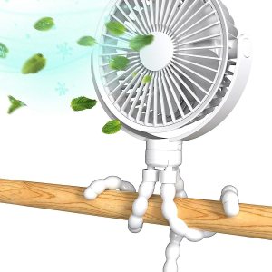 KONPWAY Ventilador portátil a pilas con trípode de pulpo, ventilador de mano personal recargable por USB para cochecito, asiento de automóvil, al KONPWAY Ventilador portátil a pilas con trípode de pulpo, ventilador de mano personal recargable por USB para cochecito, asiento de automóvil, al